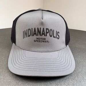 Indycar Indianapolis Motor Speedway Trucker Mesh SnapBack Cap In Grey/Black NEW